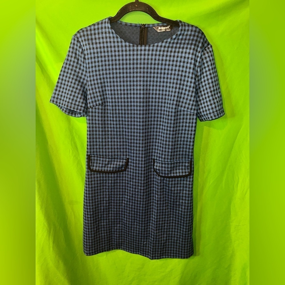 NWT Allegra K Blue Checkered Women's Dress size Medium